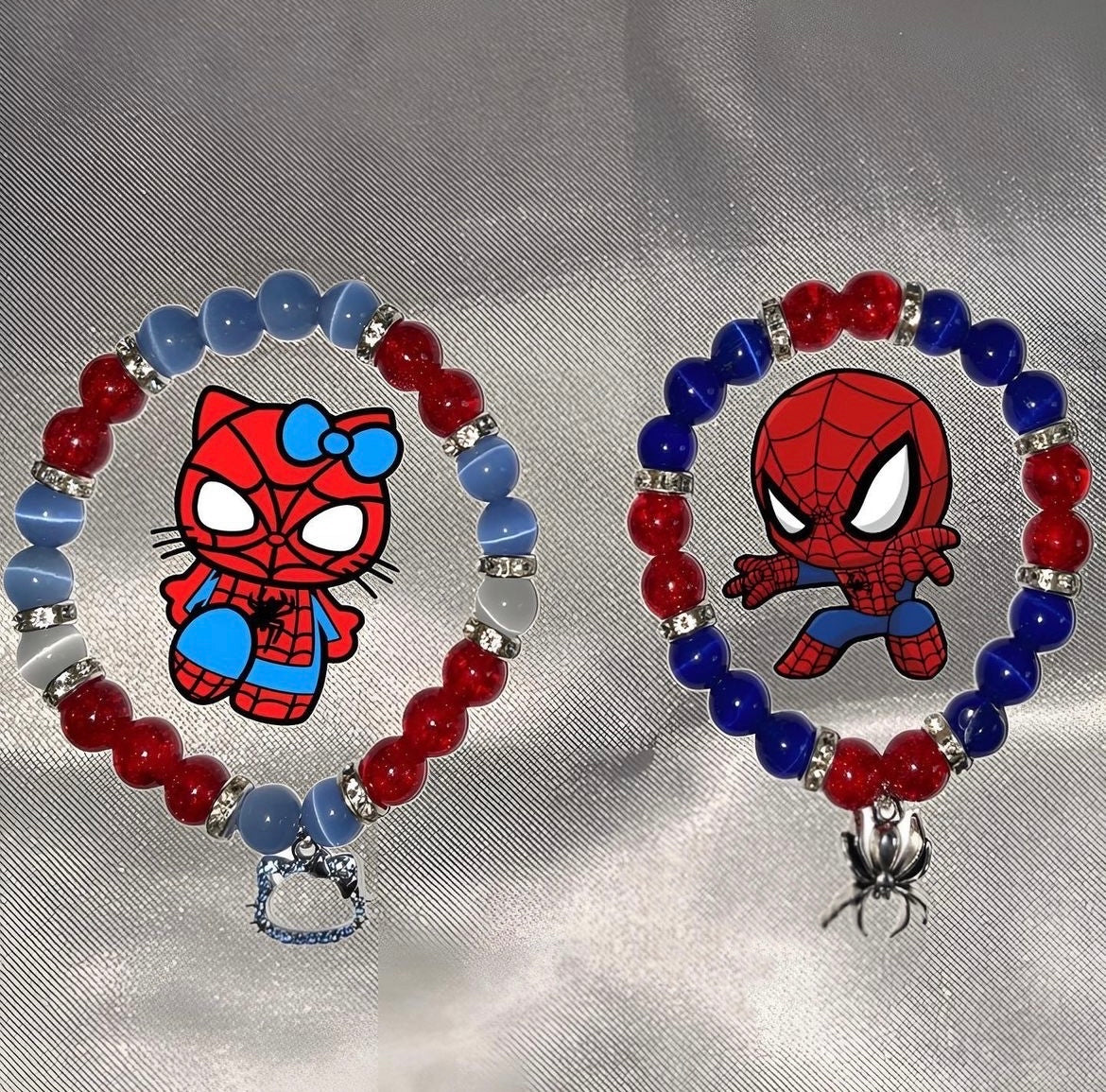 Spiderman and Hello Kitty Couple Bracelets