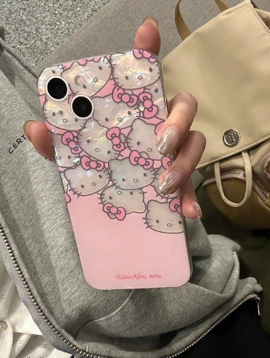 Kitty Kawaii Marble APPLE Holographic IPHONE Case