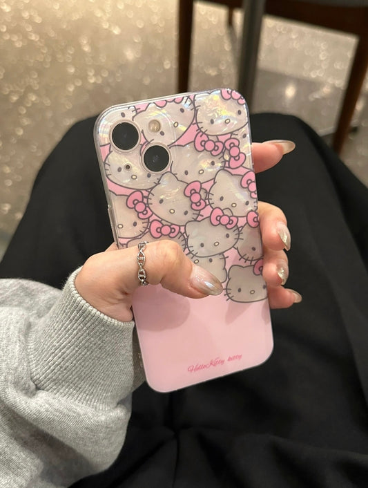 Kitty Kawaii Marble SAMSUNG Holographic Phone Case