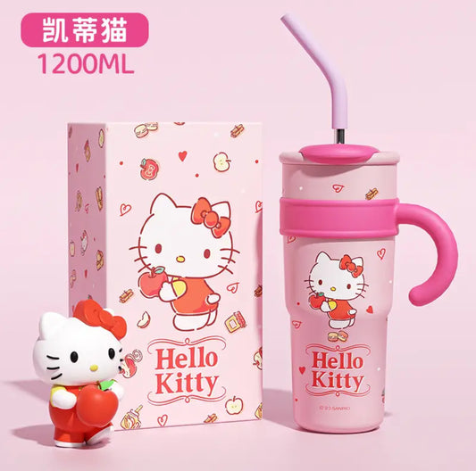 Kawaii Characters Detailed Tumbler Stanley Sticker Style Flask Cup