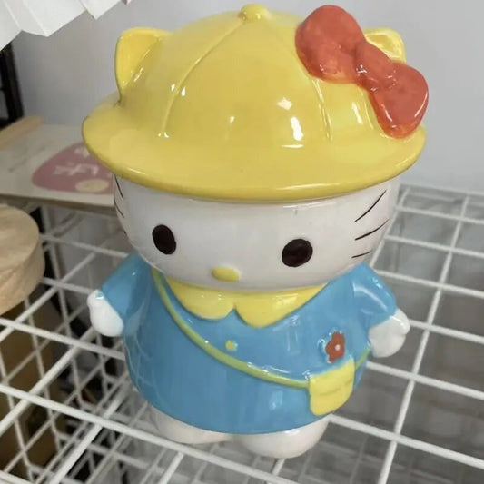 Kitty Kawaii Multicolour Ceramic Teacup Mug With Lid