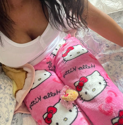 Kitty Kawaii Fleece Pjs Pyjamas (Normal, Christmas & Halloween Design)